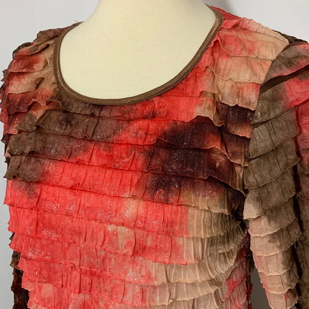 Notations Ruffle 3/4 Sleeve Blouse - Picture 7 of 12